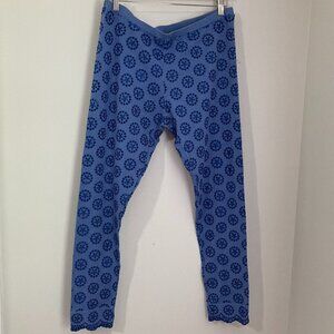 Johnny Was Women Size M Blue Cut Out Pants Stretch Cotton Designer Chic Modern